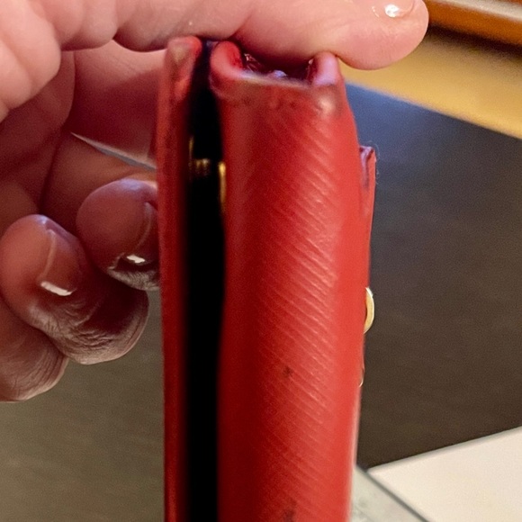 Authentic PRADA Wallet 1M1132 - Portaf Patt Lunga Fuoco - Saffiano Red Leather - Picture 8 of 11